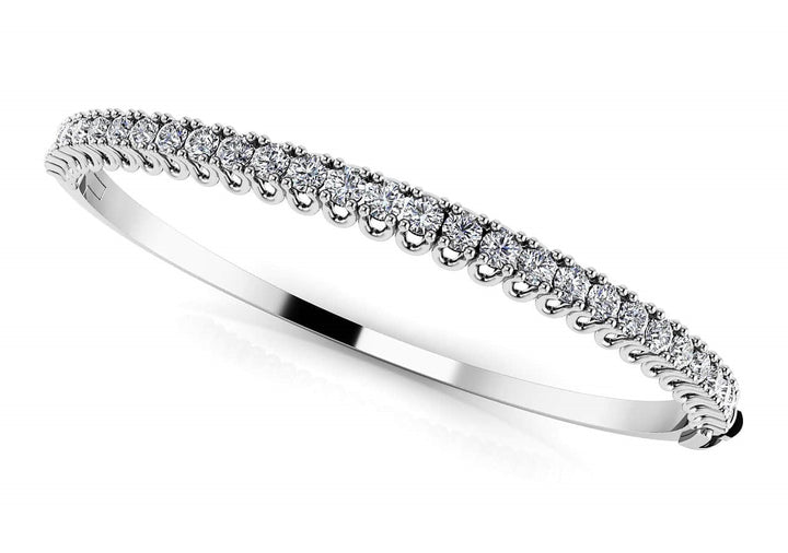 18K White Gold 1.25 ctw Diamond Bangle Bracelet