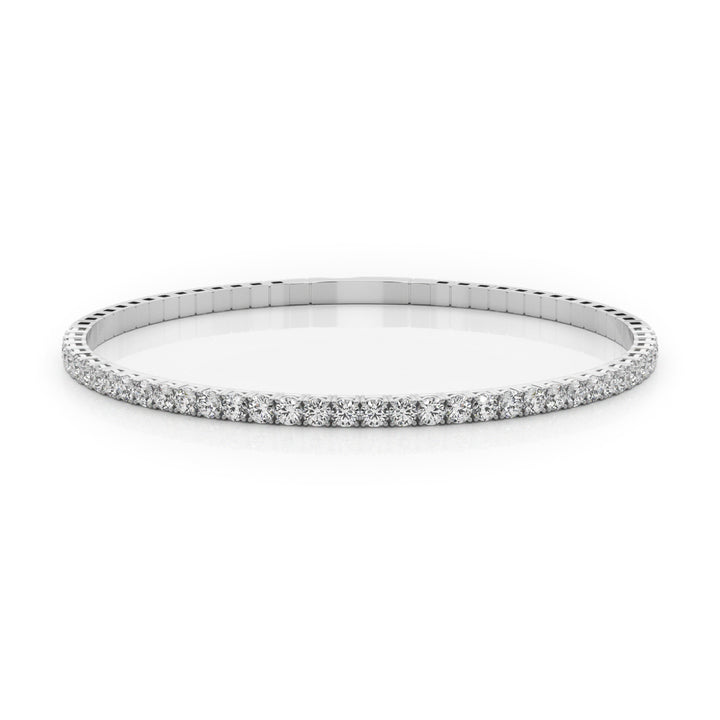 18K White Gold 7/8 ct Diamond Flex Bangle