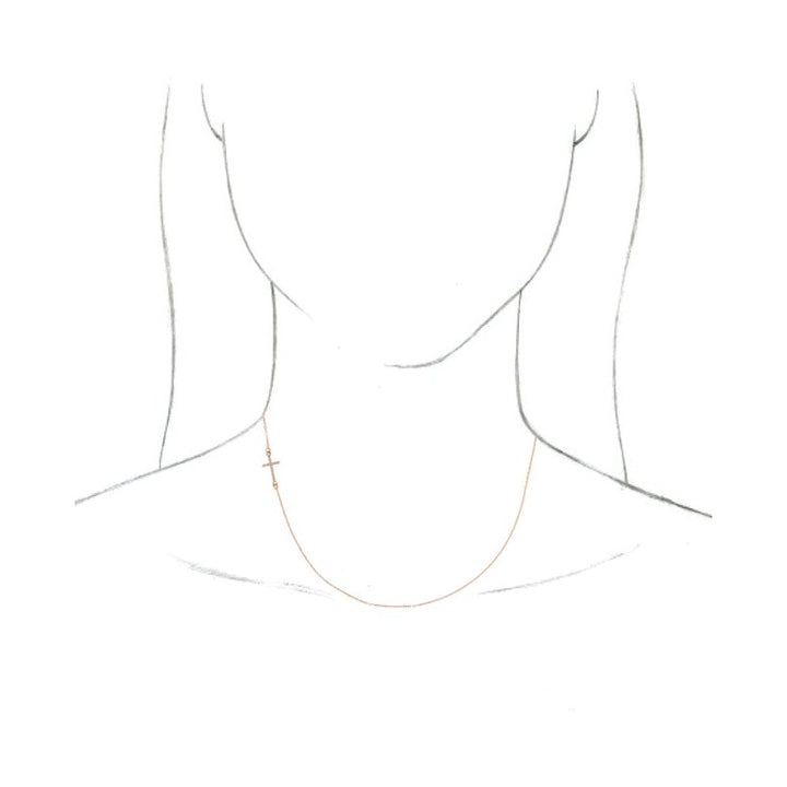 Accented Sideways Cross Necklace