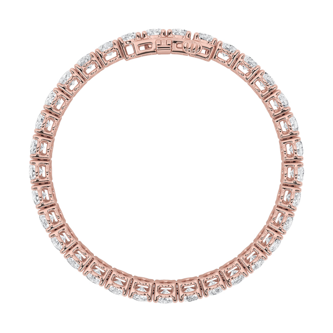 12.5Cttw Oval Shaped Lab Grown Diamond (F/VS) East West Line Bracelet in 14K Gold