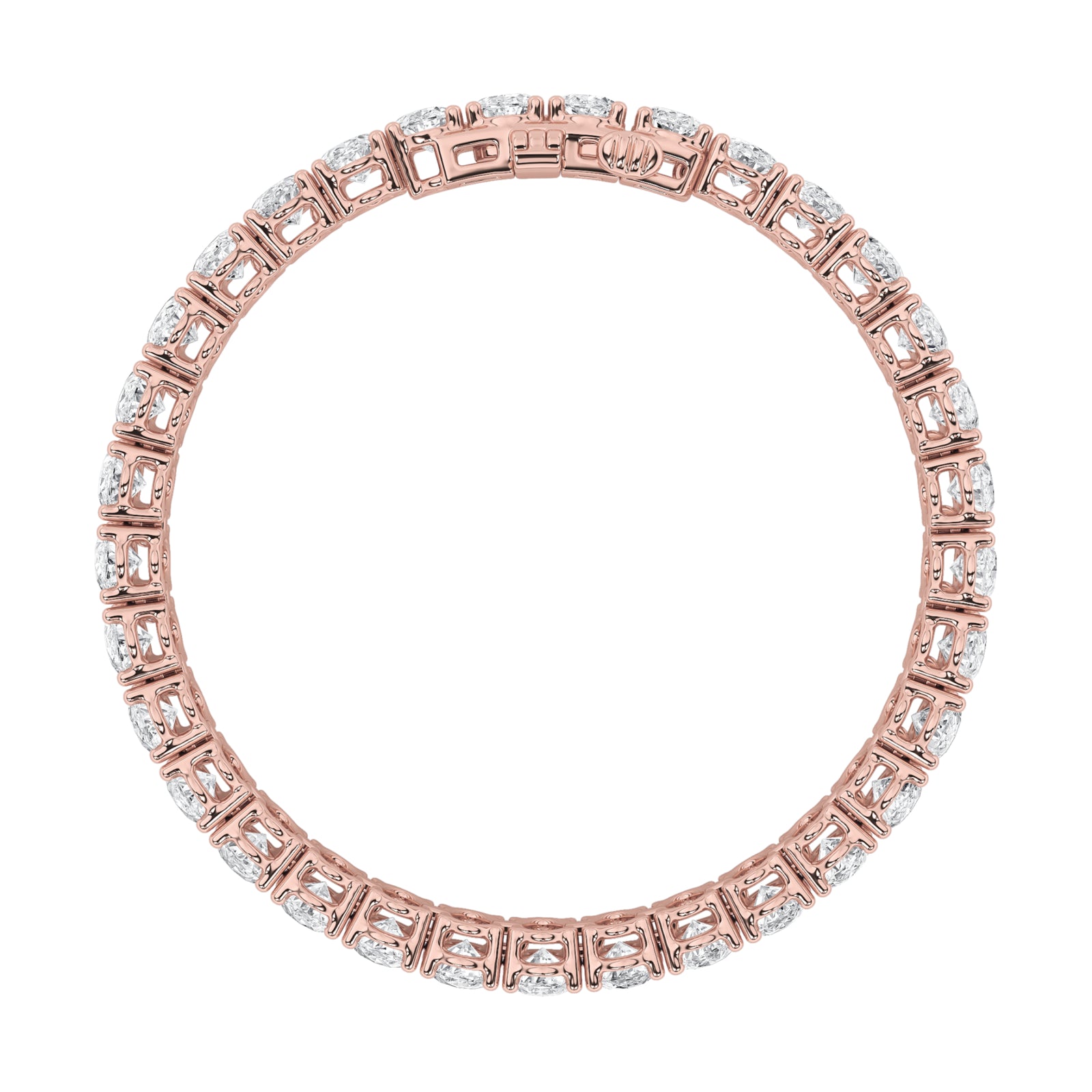 12.5Cttw Oval Shaped Lab Grown Diamond (F/VS) East West Line Bracelet in 14K Gold