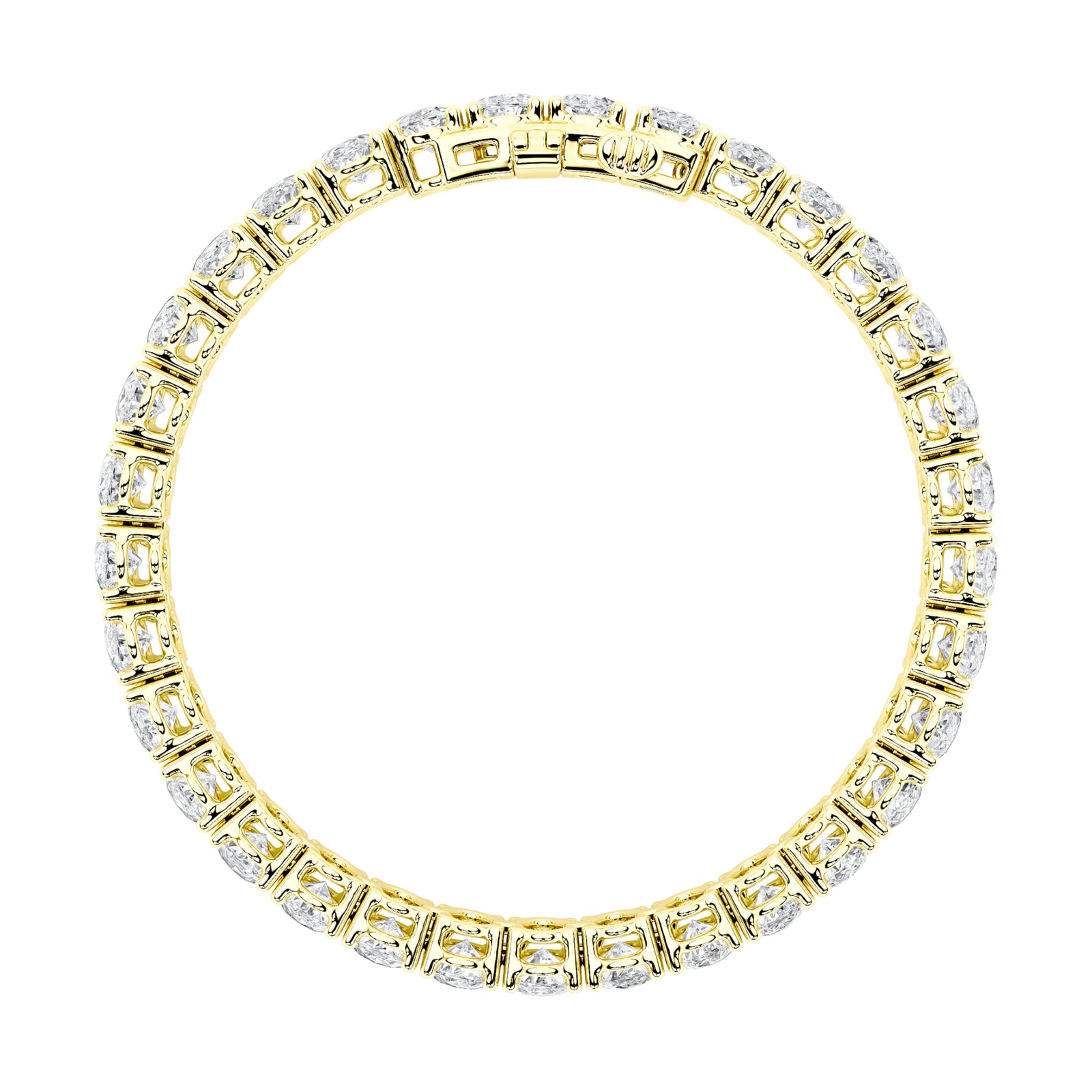 14.75Cttw Oval Shaped Lab Grown Diamond (F/VS) Tennis Bracelet in 14K Gold