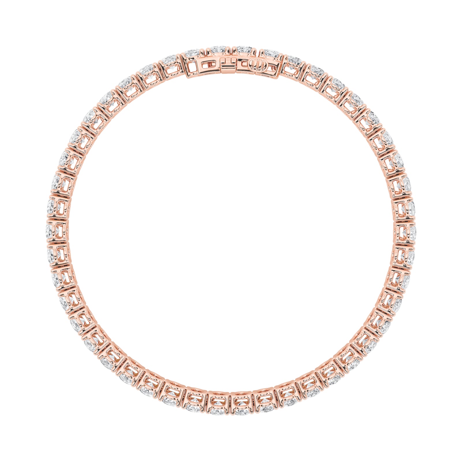 9Cttw Oval Shaped Lab Grown Diamond (F/VS) East West Line Bracelet in 14K Gold