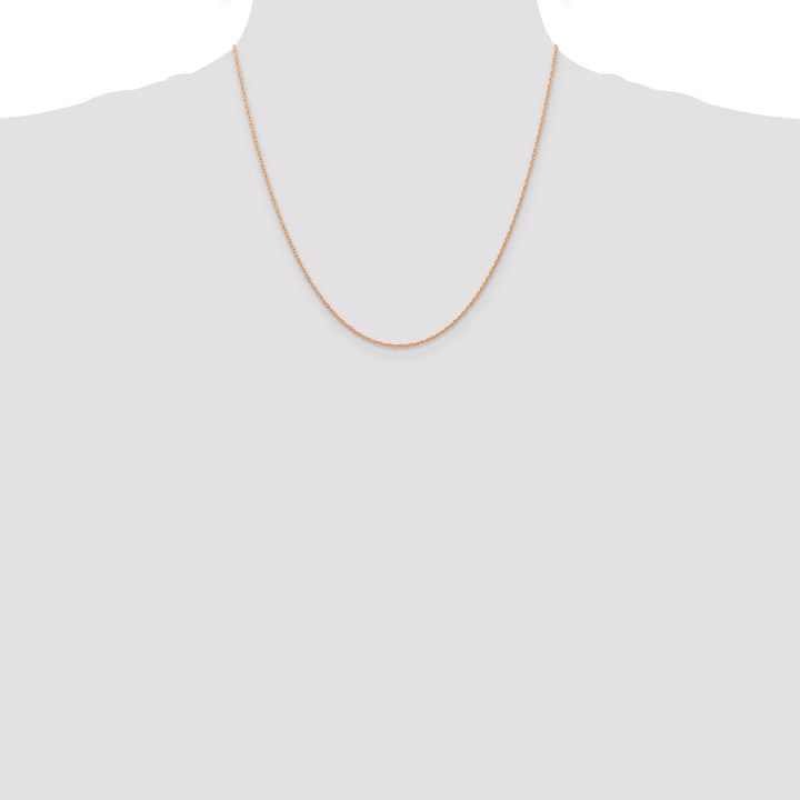 14k Rose Gold .7 mm Carded Cable Rope Chain