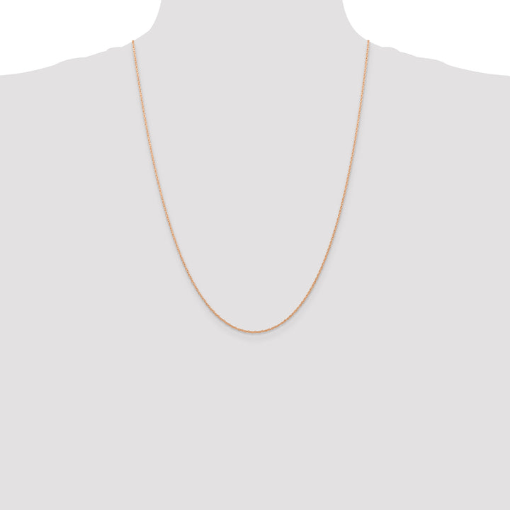 14k Rose Gold .7 mm Carded Cable Rope Chain
