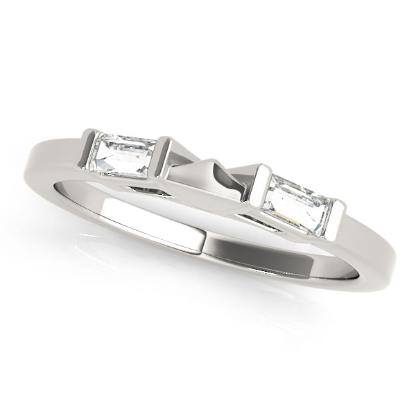 14K White Gold Diamond Baguette Wedding Band