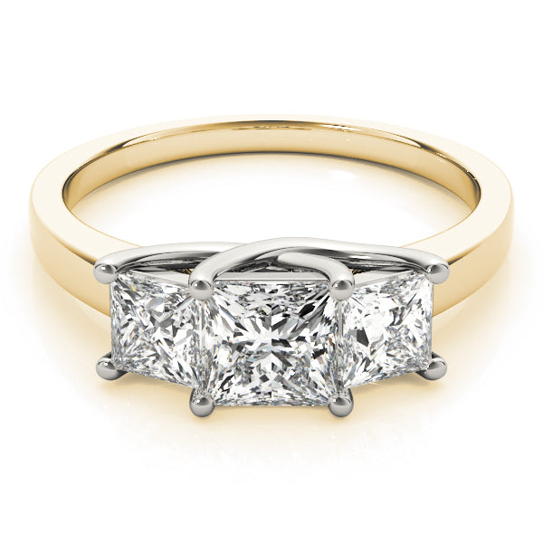 14K Yellow Gold 1.50ctw Square Diamond Engagement Ring