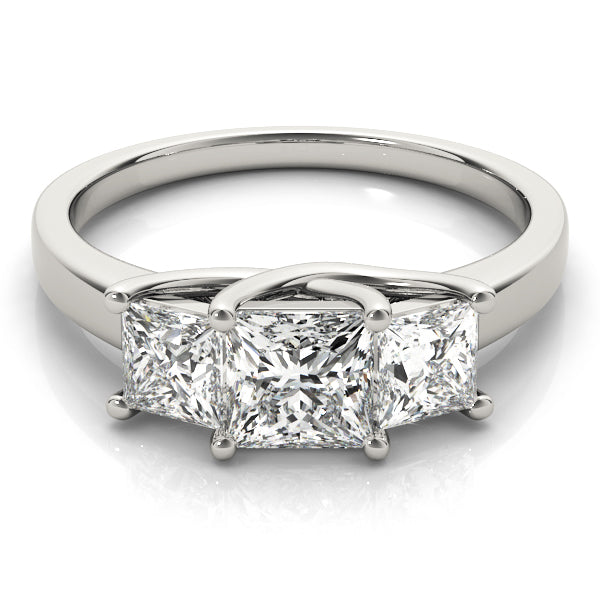 18K White Gold 1.5ctw Square Diamond Engagement Ring