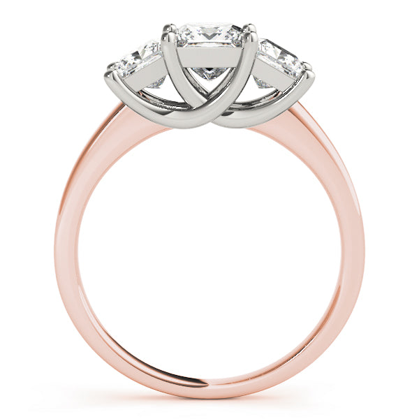 14K Rose Gold Square Diamond Engagement Ring