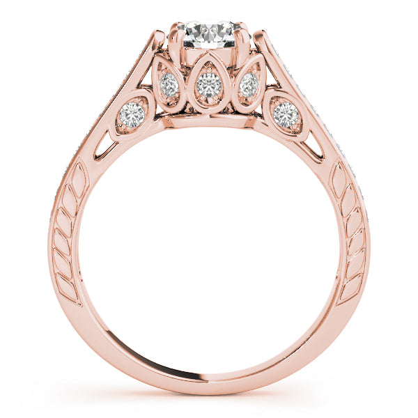 14K Rose Gold Vintage Round Diamond Ring