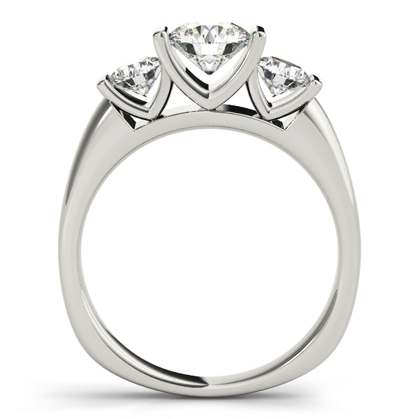 Round Diamond Three Stone Engagement Ring