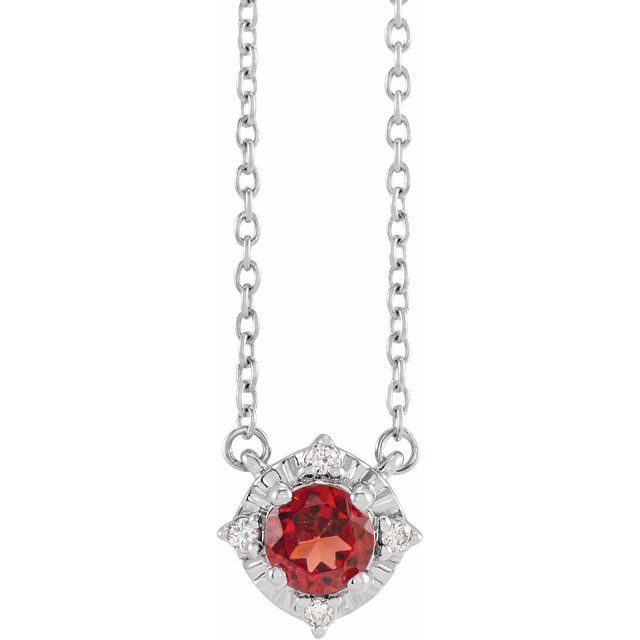 Halo-Style Birthstone Necklace