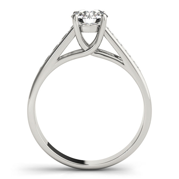 18K White Gold Round Diamond Trellis Engagement Ring