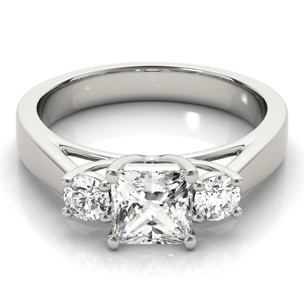18K White Gold 1 ct Diamond Three-Stone Ring
