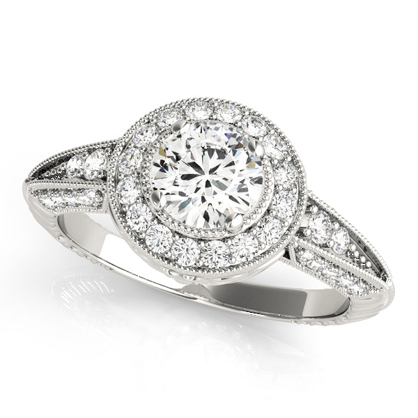 Round Diamond Halo Engagement Ring