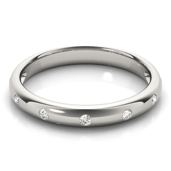 18K White Gold 7-Stone Diamond Wedding Band