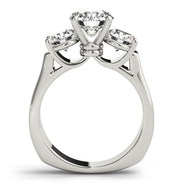 1 CT Round Diamond Three Stone Engagement Ring