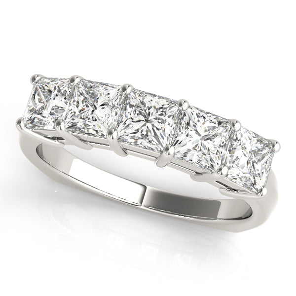 Princess Diamond Multi-Stone Wedding Band