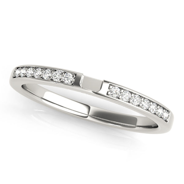 18K White Gold 0.09ctw Diamond Wedding Band