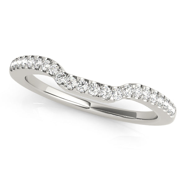 18K White Gold 0.18 CT Diamond Wedding Band