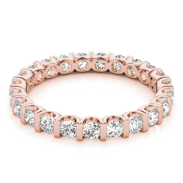 14K Rose Gold 1ctw Round Diamond Wedding Band