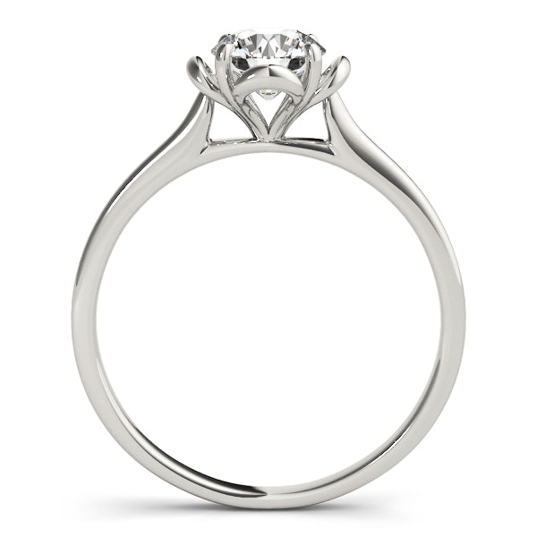 14K White Gold Round Diamond Solitaire Ring