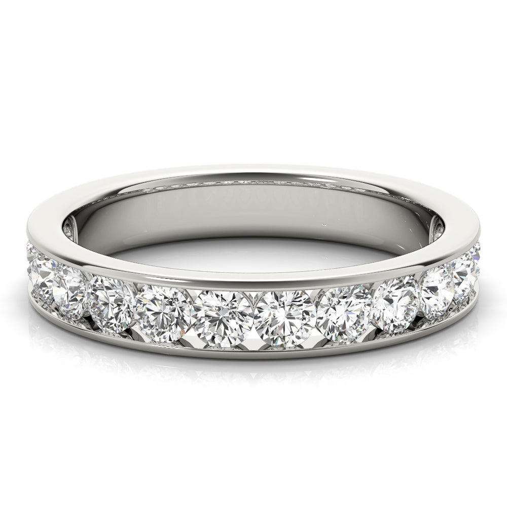 14K White Gold 1 CT Diamond Wedding Band