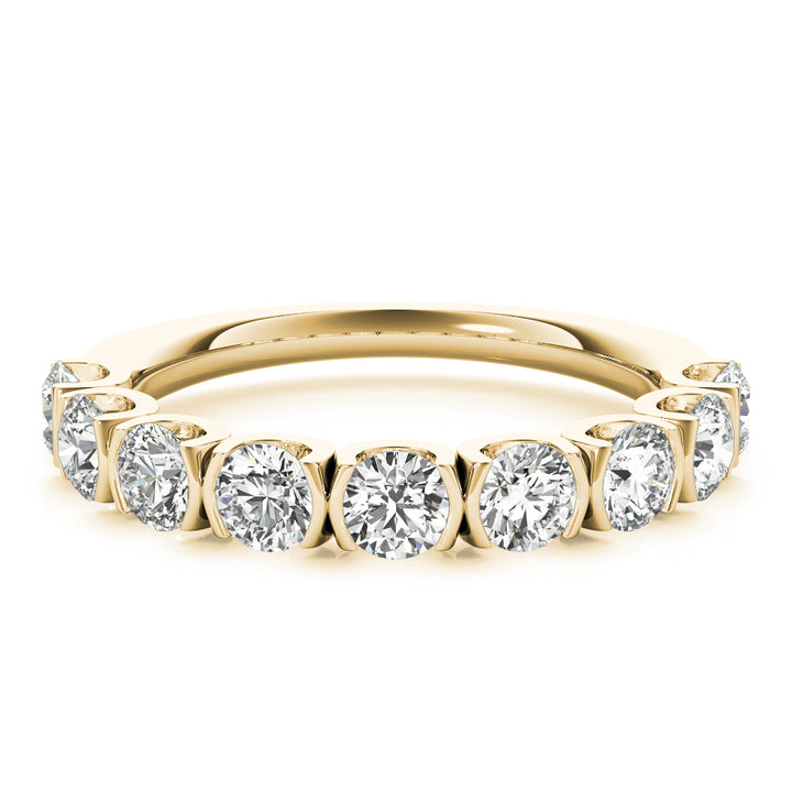 14K Yellow Gold 0.75ctw Round Diamond Wedding Band