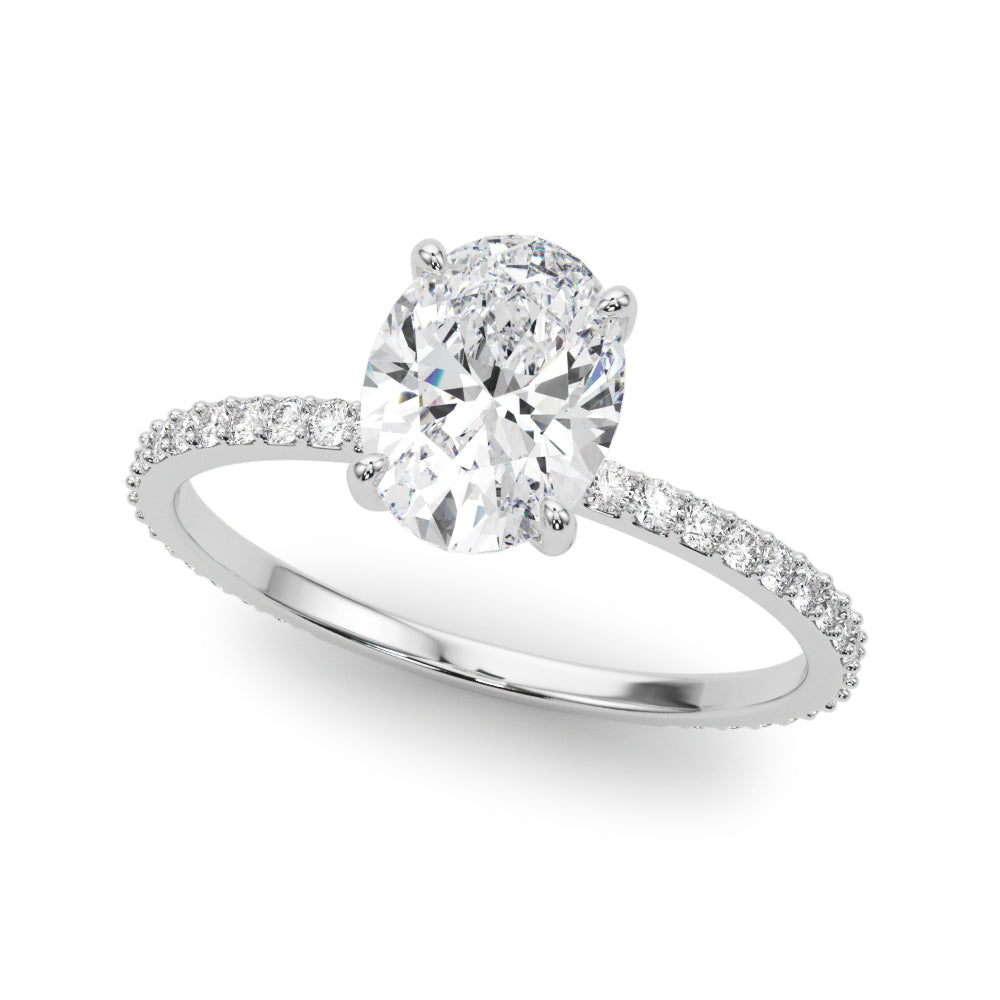 Oval Diamond Halo Engagement Ring
