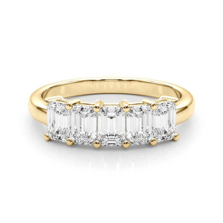 14K Yellow Gold Multi-Stone Emerald Diamond Ring