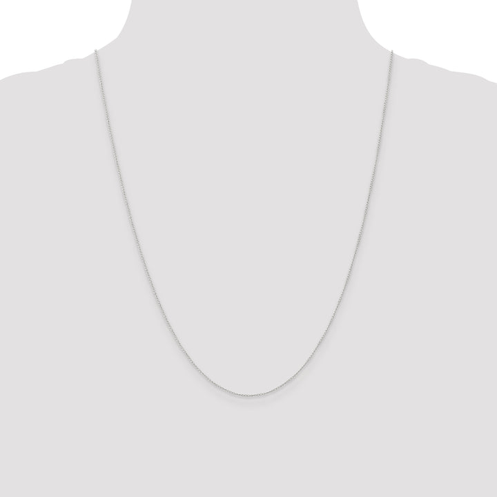 14k White Gold .5mm Carded Curb Chain