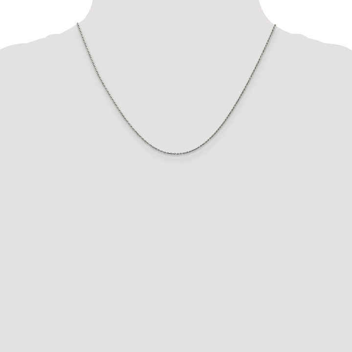 14k White Gold .95 mm Carded Cable Rope Chain