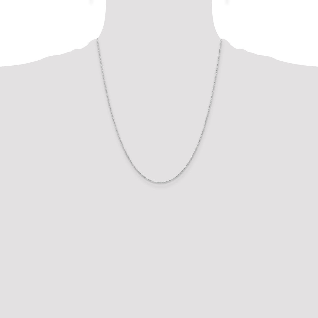 14k White Gold .95 mm Carded Cable Rope Chain