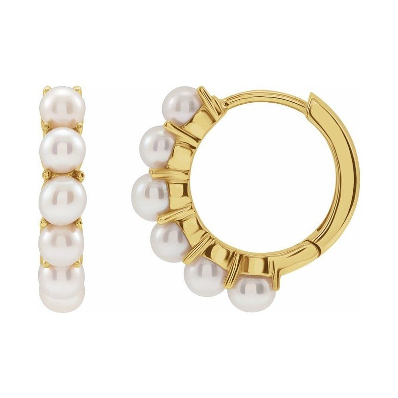 Pearl Huggie Earrings