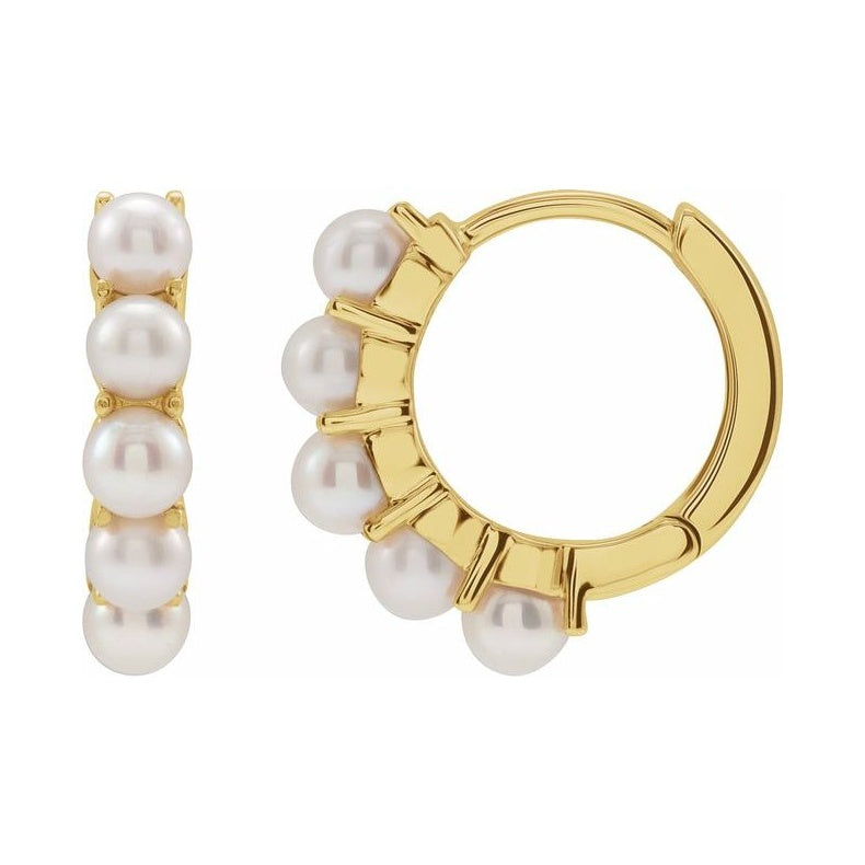 Pearl Huggie Earrings