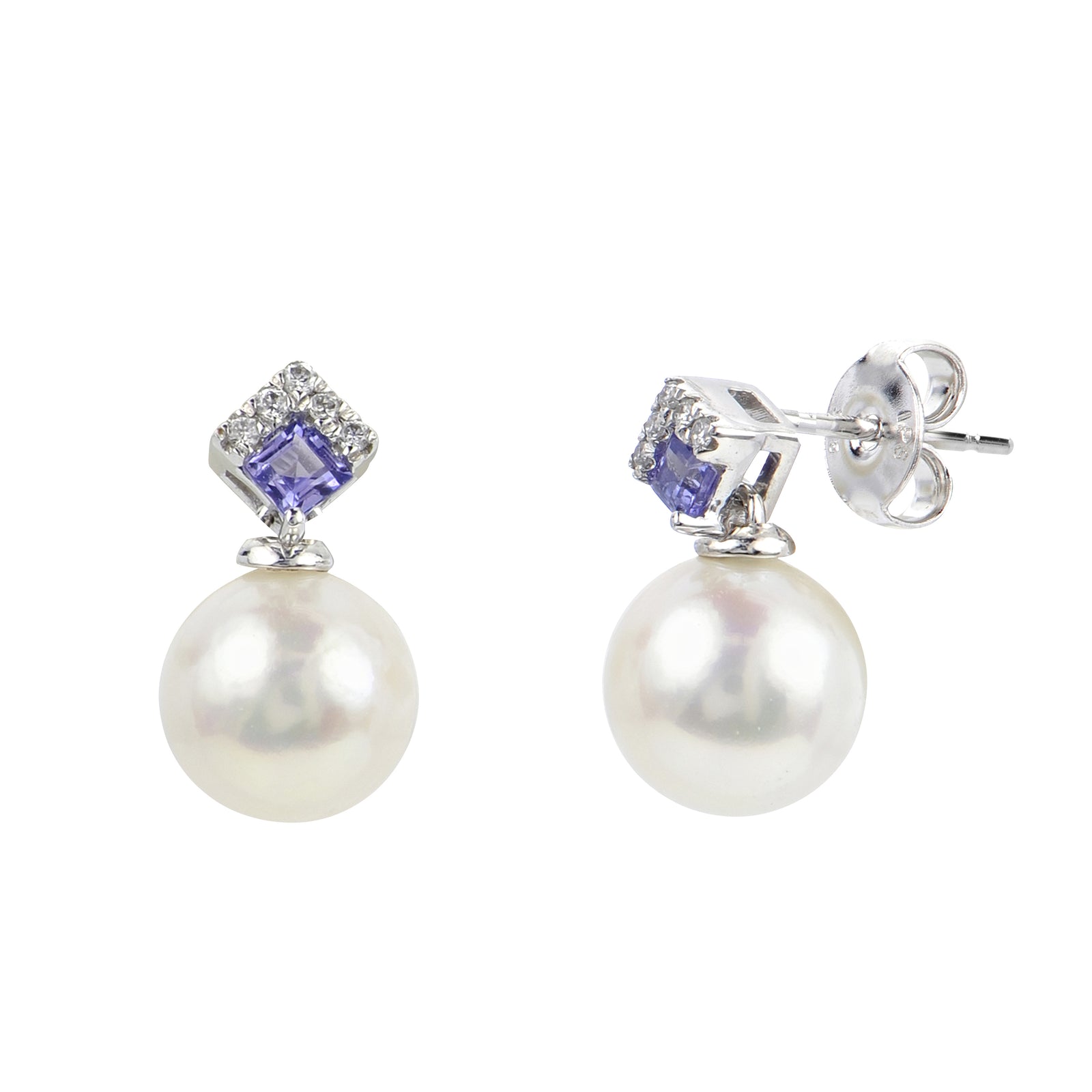 14KT White Gold Freshwater Pearl Earring