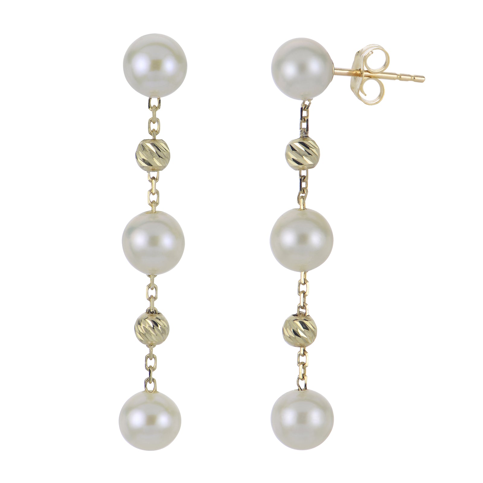 14KT Yellow Gold Freshwater Pearl Earring