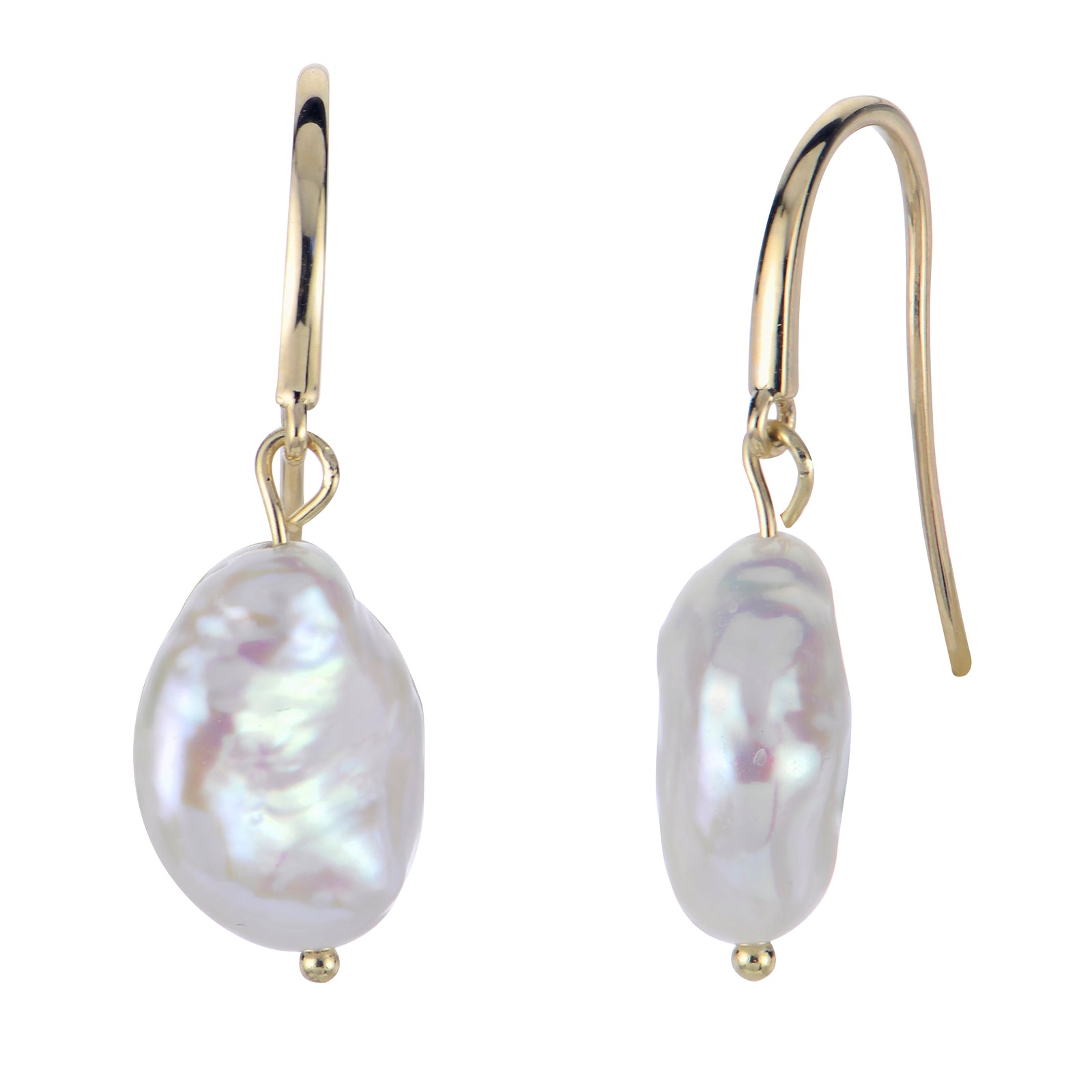 14KT Yellow Gold Freshwater Keshi Pearl Earring
