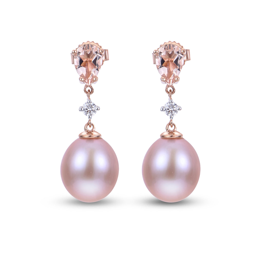 14KT Rose Gold Freshwater Pearl Earring