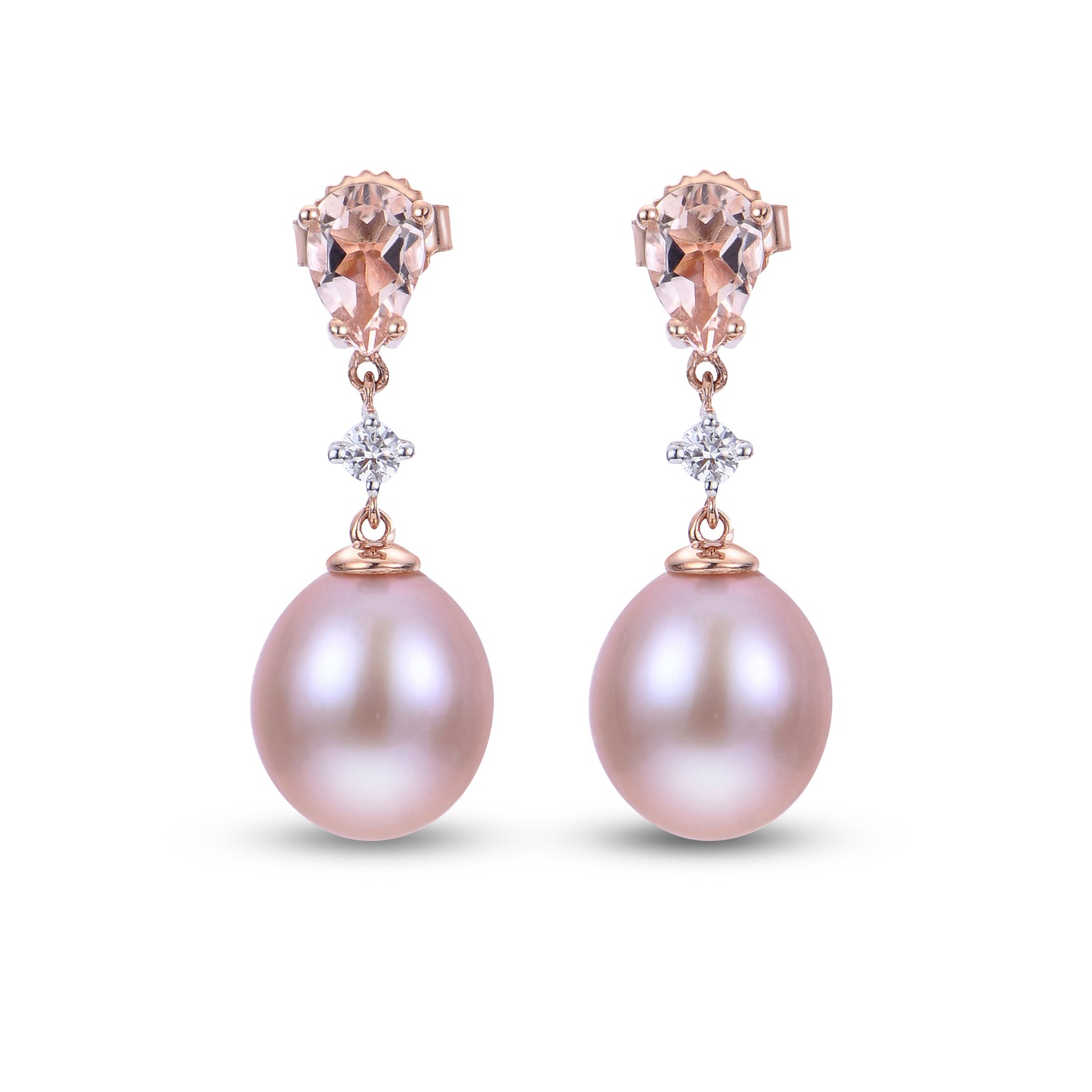 14KT Rose Gold Freshwater Pearl Earring