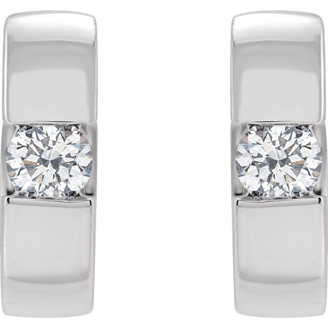 Accented Huggie Hoop Earrings