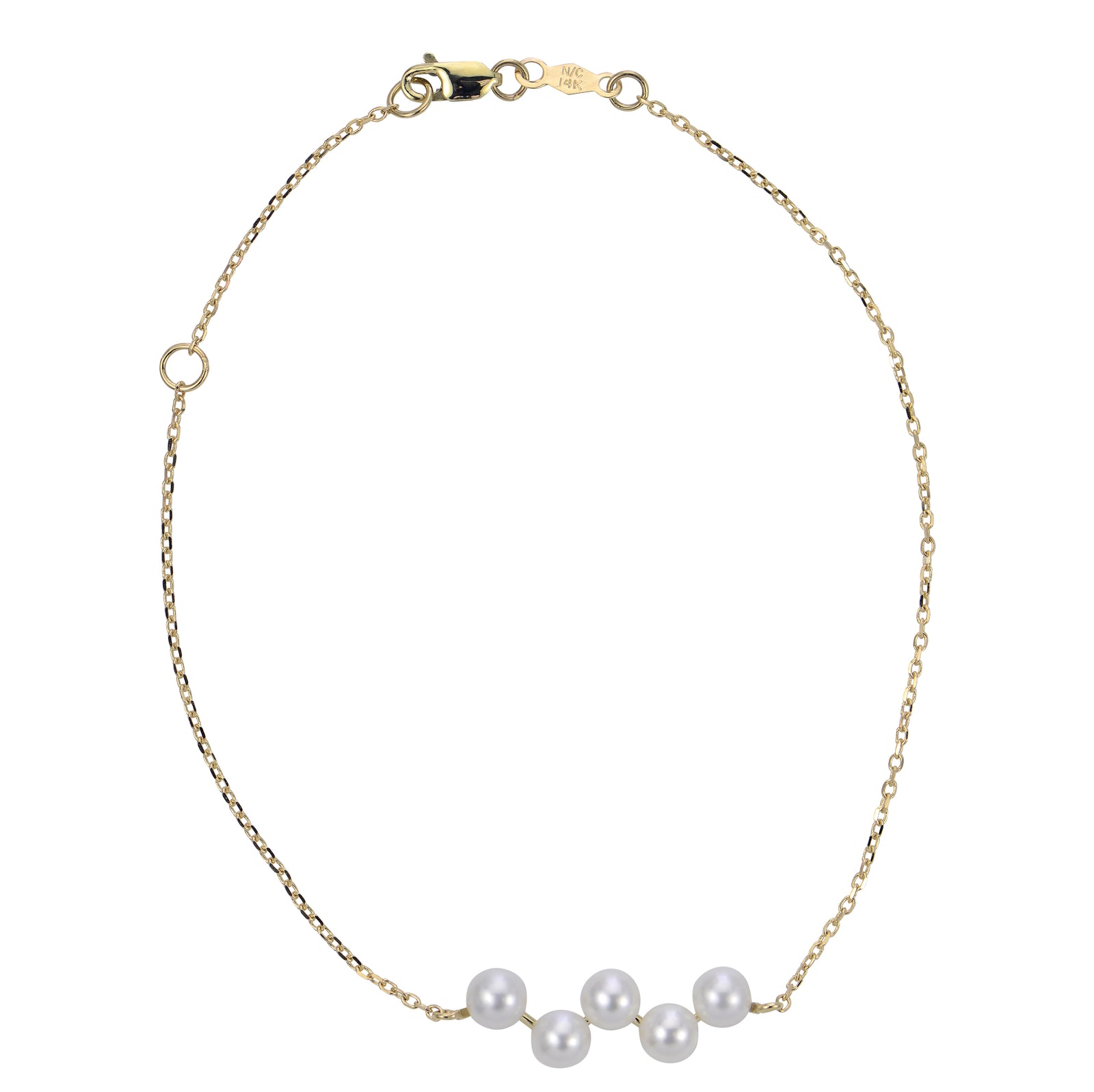 14KT Yellow Gold Freshwater Pearl Bracelet