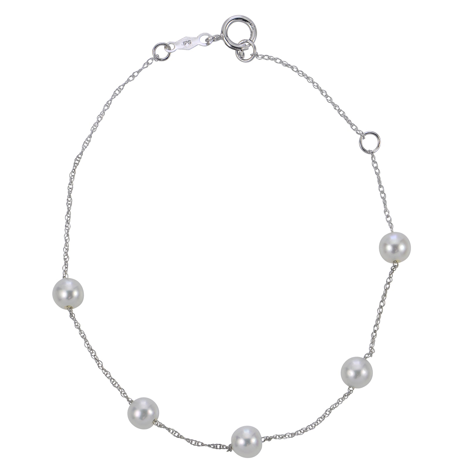 14KT White Gold Freshwater Pearl Bracelet