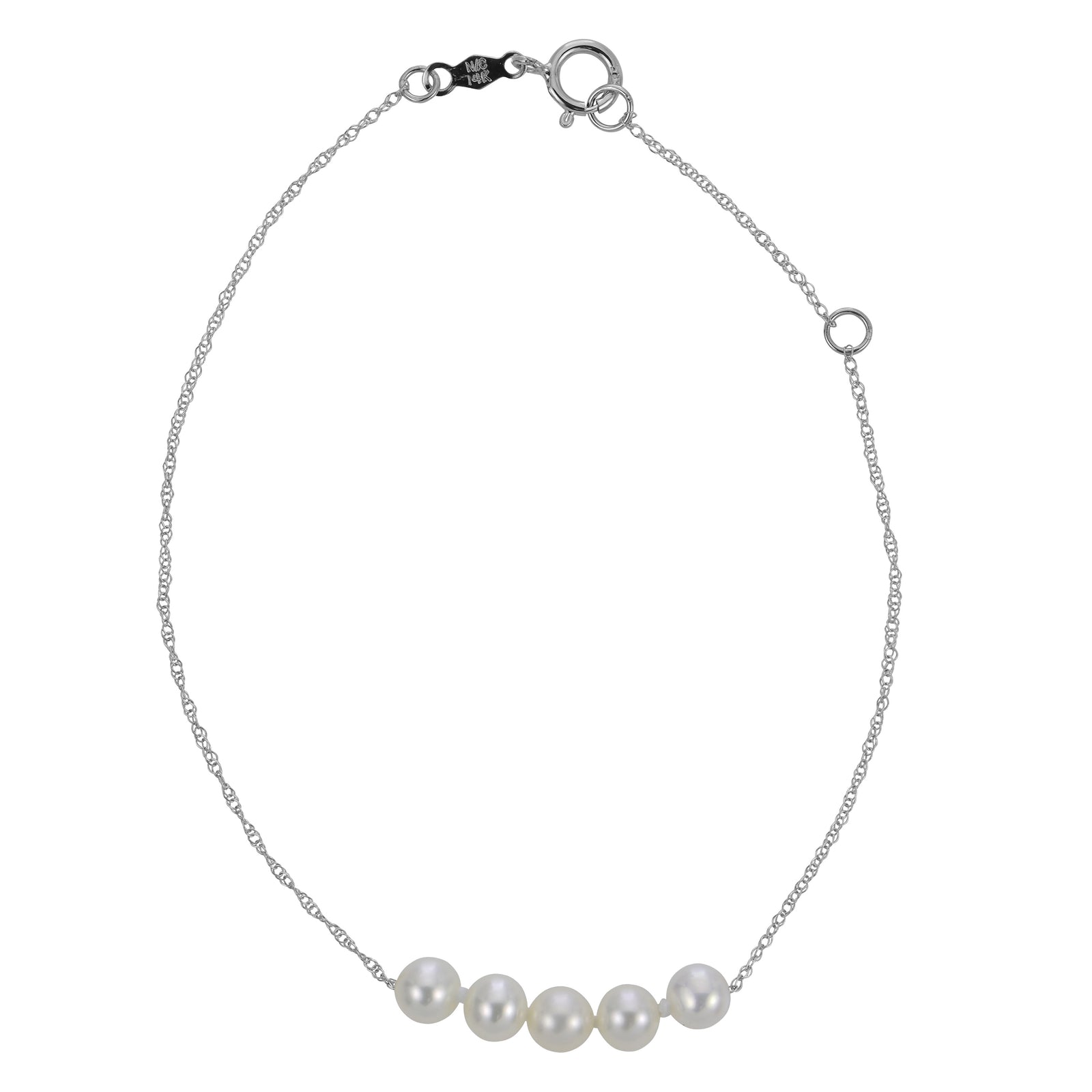14KT White Gold Freshwater Pearl Bracelet