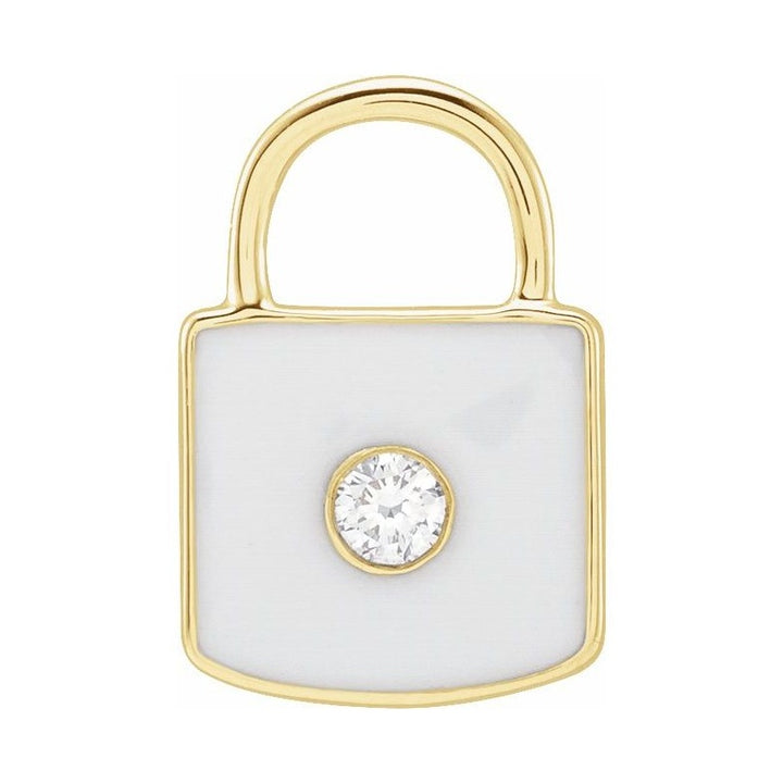 Accented Enamel Lock Charm/Pendant