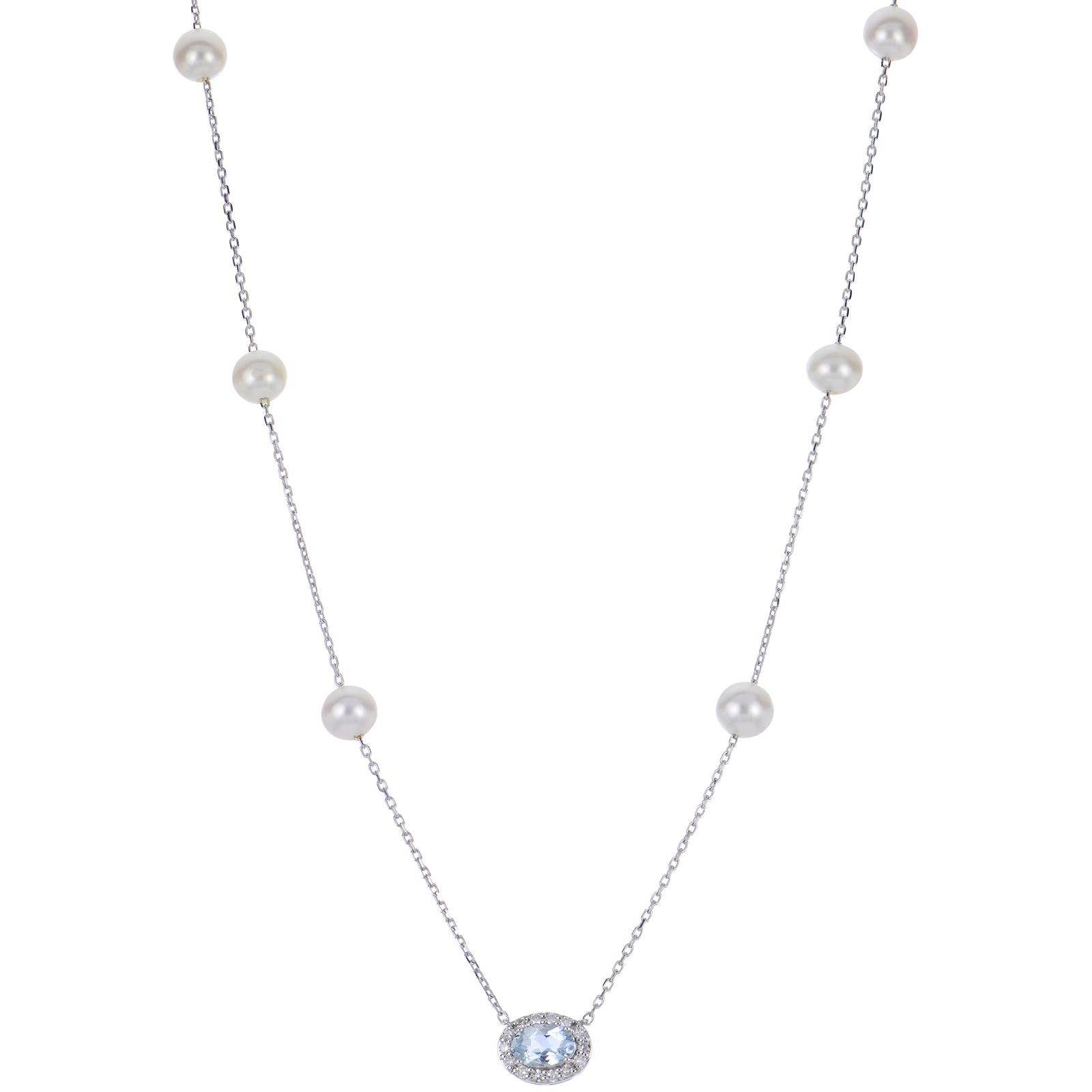 14KT White Gold Freshwater Pearl Necklace