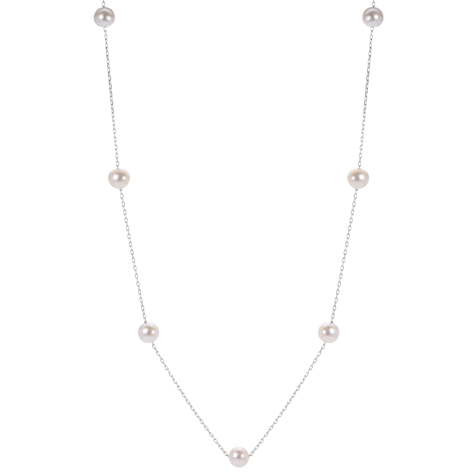 14KT White Gold Freshwater Pearl Necklace