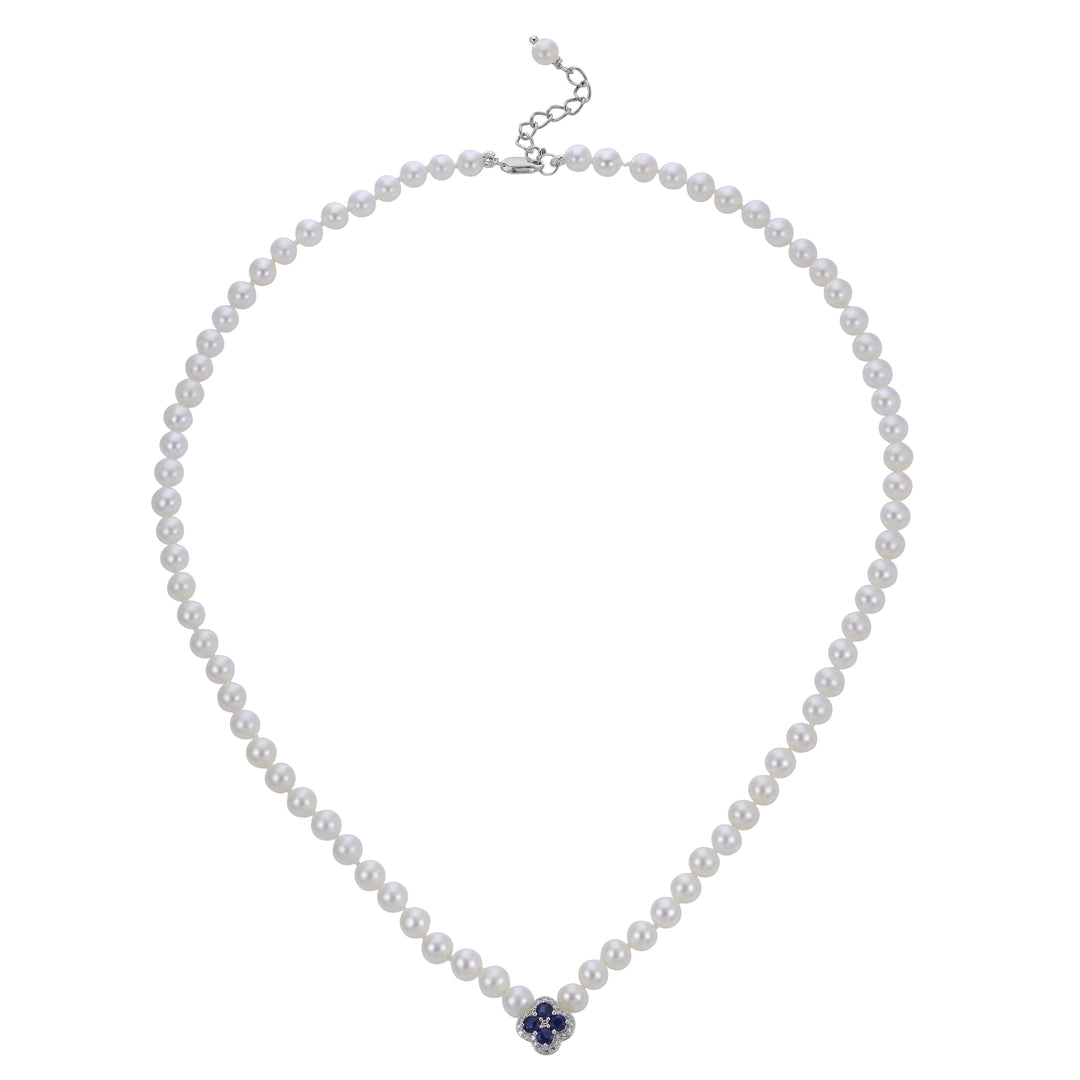 14KT White Gold Freshwater Pearl Necklace