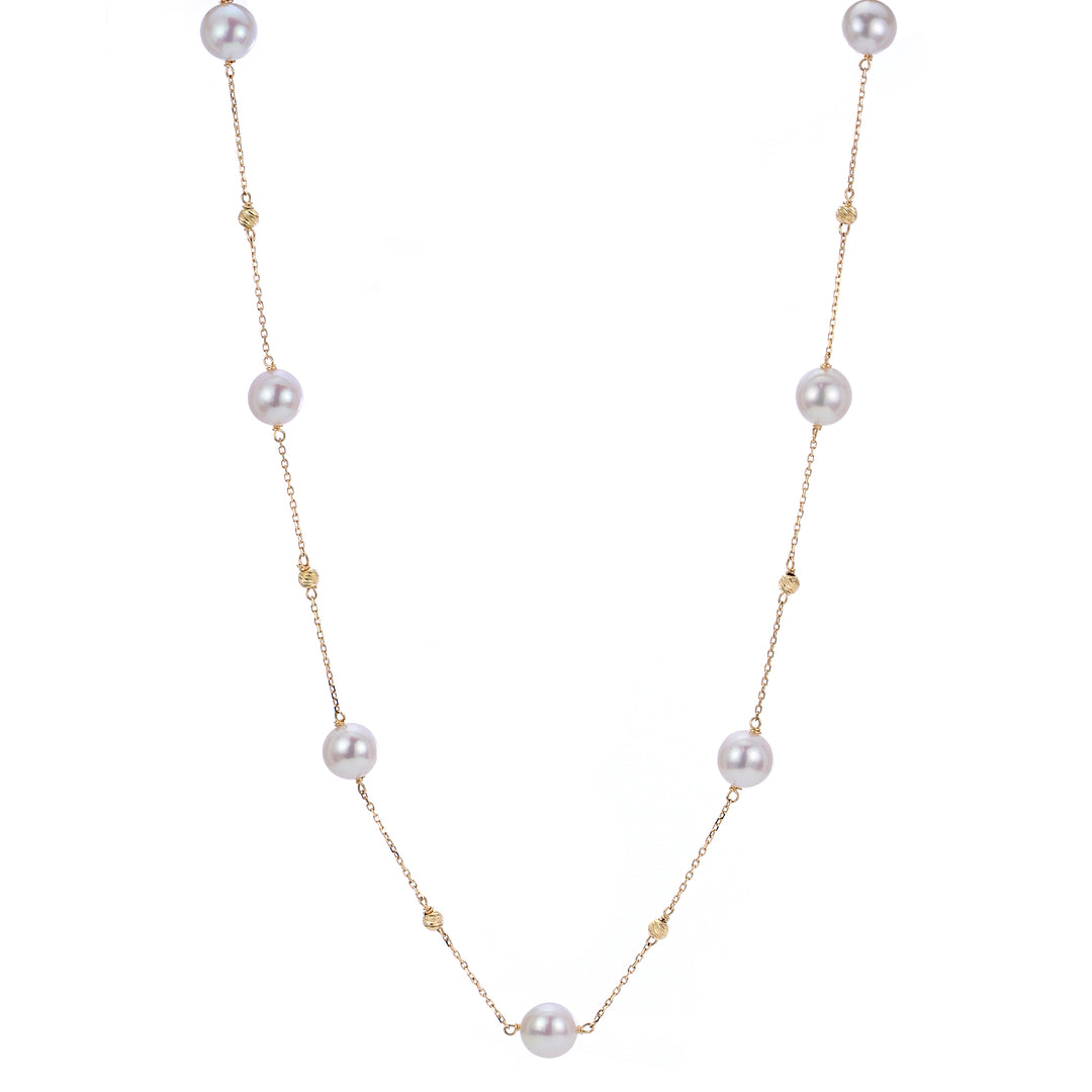 14KT Yellow Gold Akoya Pearl Necklace