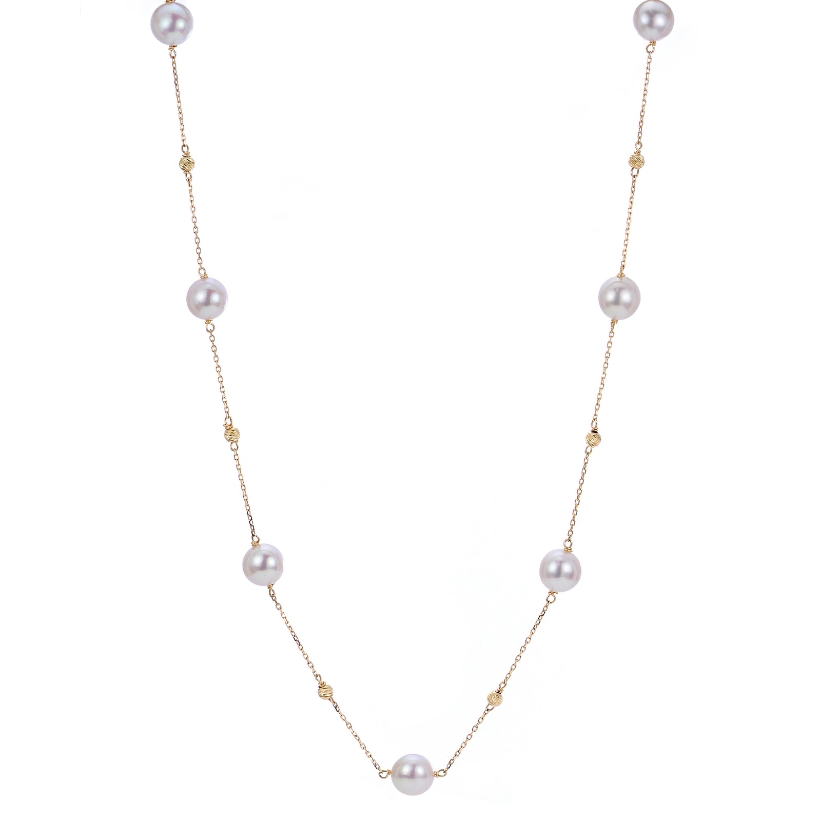 14KT Yellow Gold Akoya Pearl Necklace
